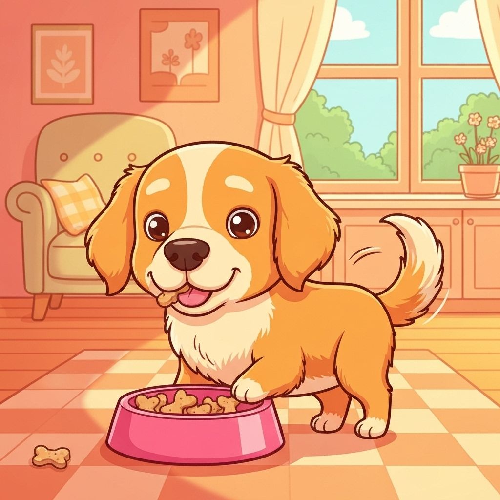 귀여운 강아지와 건강한 간식